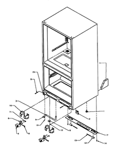 Rollers/drain Tub Diagram and Parts List for BZ22RE-P1161601WE  Amana Refrigerator