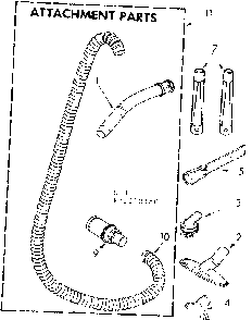 Attachment Parts Diagram and Parts List for 1162270180  Kenmore Canister Vacuum