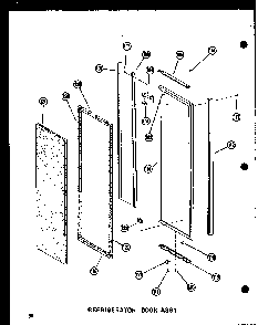 Refrigerator Door Assy Diagram and Parts List for SDI22N-C-P60201-65WC  Amana Refrigerator