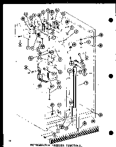 Refrigerator Freezer Functional Diagram and Parts List for SR19F1-G-P77000-8WG  Amana Refrigerator