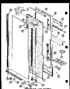 Refrigerator Door Assembly Diagram and Parts List for SLDI25GL-P7642105WL  Amana Refrigerator