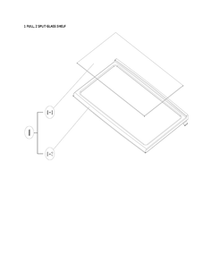 1 Full, 2 Split Glass Shelf Diagram and Parts List for 11161202715  Kenmore Refrigerator