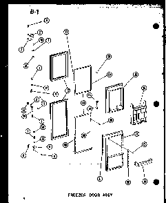 Freezer Door Assy Diagram and Parts List for SDI22E-L-P74870-6WL  Amana Refrigerator