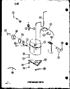 Compressor Parts Diagram and Parts List for 8P-5L P54973-21R Amana Air Conditioner