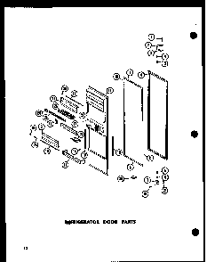 Refrigerator Door Parts Diagram and Parts List for ESR17N-A-P60350-52WA  Amana Refrigerator