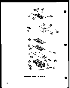 Freezer Interior Parts Diagram and Parts List for ESR17N-A-P60350-52WA  Amana Refrigerator