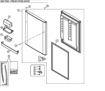 Fresh Food Door Diagram and Parts List for 11171219615  Kenmore Refrigerator