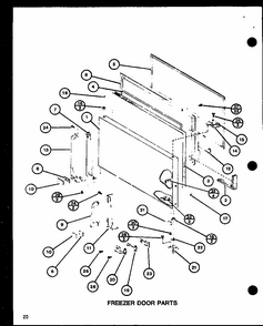 Freezer Door Parts (tmi20sph/p7711030w) (tmi20sph/p7711031w) (trg20sph/p7711038w) (trg20sph/p7711039w) Diagram and Parts List for TMI20SPH-P7711031W  Amana Refrigerator
