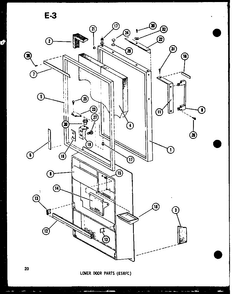 Lower Door Parts Diagram and Parts List for ESRFC14E-G-P74645-12WG  Amana Refrigerator