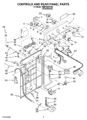 CONTROLS AND REAR PANEL PARTS Diagram and Parts List for  Maytag Washer