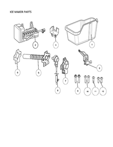 Ice Maker Parts Diagram and Parts List for 11160512913  Kenmore Refrigerator