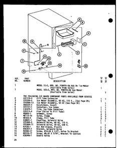 Ice Maker Assembly Diagram and Parts List for ESR22D-P73900-20W  Amana Refrigerator