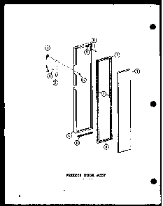 Freezer Door Assy Diagram and Parts List for ESR22D-P73900-20W  Amana Refrigerator