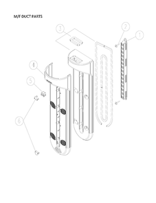 M/F Duct Parts Diagram and Parts List for 11160712911  Kenmore Refrigerator
