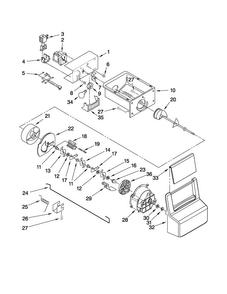 Motor And Ice Container Parts Diagram and Parts List for MSD2576VEM01  Maytag Refrigerator