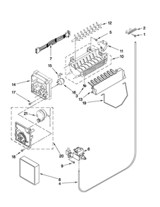 Icemaker Parts Diagram and Parts List for MSD2574VEW11  Maytag Refrigerator