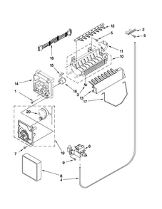 Icemaker Parts Diagram and Parts List for MSD2574VEM11  Maytag Refrigerator
