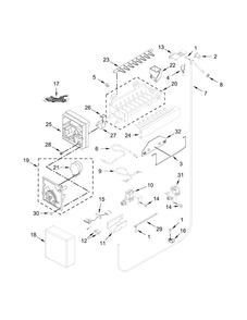 Ice Maker Parts Diagram and Parts List for  Jenn-Air Refrigerator