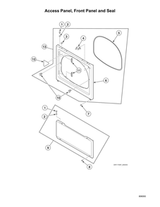 Access Panel/Front Panel/Seal Diagram and Parts List for  Speed Queen Washer Dryer Combo