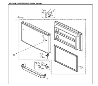 Freezer Door Diagram and Parts List for 11161212615  Kenmore Refrigerator