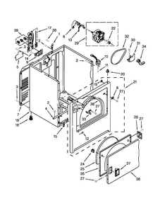Cabinet Parts Diagram and Parts List for  Amana Dryer