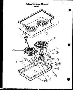 Glass-ceramic Module Diagram and Parts List for AKM-1-P85558-1S  Amana Range
