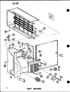 Duct Heaters Diagram and Parts List for ERHQ30-W01A P67845-3C Amana Air Conditioner