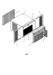 Outer Case Assembly Diagram and Parts List for RC10190A1D PRC10190A1DD Amana Air Conditioner