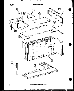Evaporator Parts Diagram and Parts List for ES619-3S P67119-16R Amana Air Conditioner