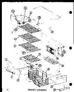 Freezer Accessory Diagram and Parts List for SR19F1-G-P77000-8WG  Amana Refrigerator