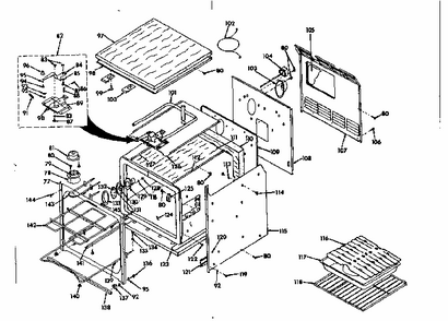 Body Section Diagram and Parts List for 8504237791  Kenmore Range