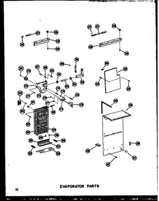 Evaporator Parts Diagram and Parts List for SDI22W-C-P60340-74WC  Amana Refrigerator