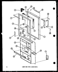 Lower Door Parts Diagram and Parts List for ESR16A-A-P60303-45WA  Amana Refrigerator