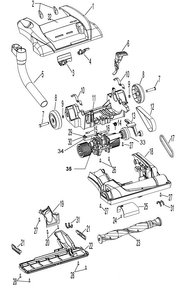 Agitator, Mainbody, Hood Diagram and Parts List for U6473-900  Hoover Upright Vacuum