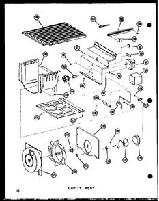 Cavity Assy Diagram and Parts List for SDI22N-C-P60201-65WC  Amana Refrigerator