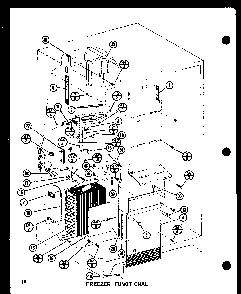 Freezer Functional Diagram and Parts List for SR19F1-G-P77000-8WG  Amana Refrigerator