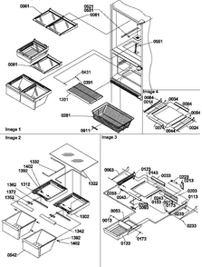 Shelving Assemblies Diagram and Parts List for BX21TW-P1196515WW  Amana Refrigerator