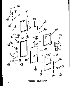 Freezer Door Assy Diagram and Parts List for SDI22W-C-P60340-74WC  Amana Refrigerator