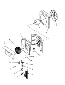 Fan And Control Assembly Diagram and Parts List for RC08090A1D REV A Amana Air Conditioner
