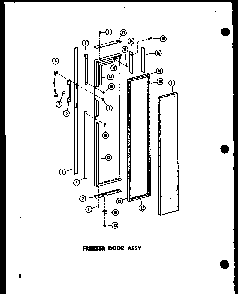 Freezer Door Assy Diagram and Parts List for SD19W-P60340-36W  Amana Refrigerator