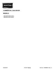 Cover Sheet Diagram and Parts List for MDG20PDAWW0  Maytag Dryer