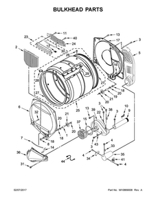 Bulkhead Parts Diagram and Parts List for MDG20MNAWW0  Maytag Dryer