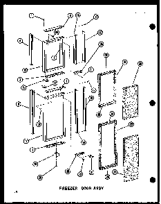 Freezer Door Assy Diagram and Parts List for SDI22N-1-C-P60230-91WC  Amana Refrigerator