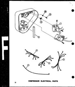 Compressor Electrical Parts Diagram and Parts List for RHQ60-001 P55201-51C Amana Air Conditioner
