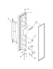 Freezer Door Parts Diagram and Parts List for MSD2578VEM01  Maytag Refrigerator