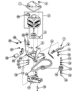 Motor Assy Diagram and Parts List for SWT621QM1121  Speed Queen Washer