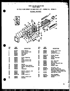 8 Cube Compact Ice Maker Diagram and Parts List for SD19W-P60340-36W  Amana Refrigerator