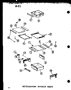 Refrigerator Interior Parts Diagram and Parts List for SDI22E-L-P74870-6WL  Amana Refrigerator