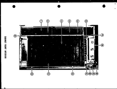 Cabinet Front Interior 1 Diagram and Parts List for LKG-341HE  Amana Air Conditioner