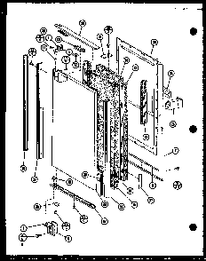 Freezer Door Diagram and Parts List for SDI22GL-P7745505WL  Amana Refrigerator